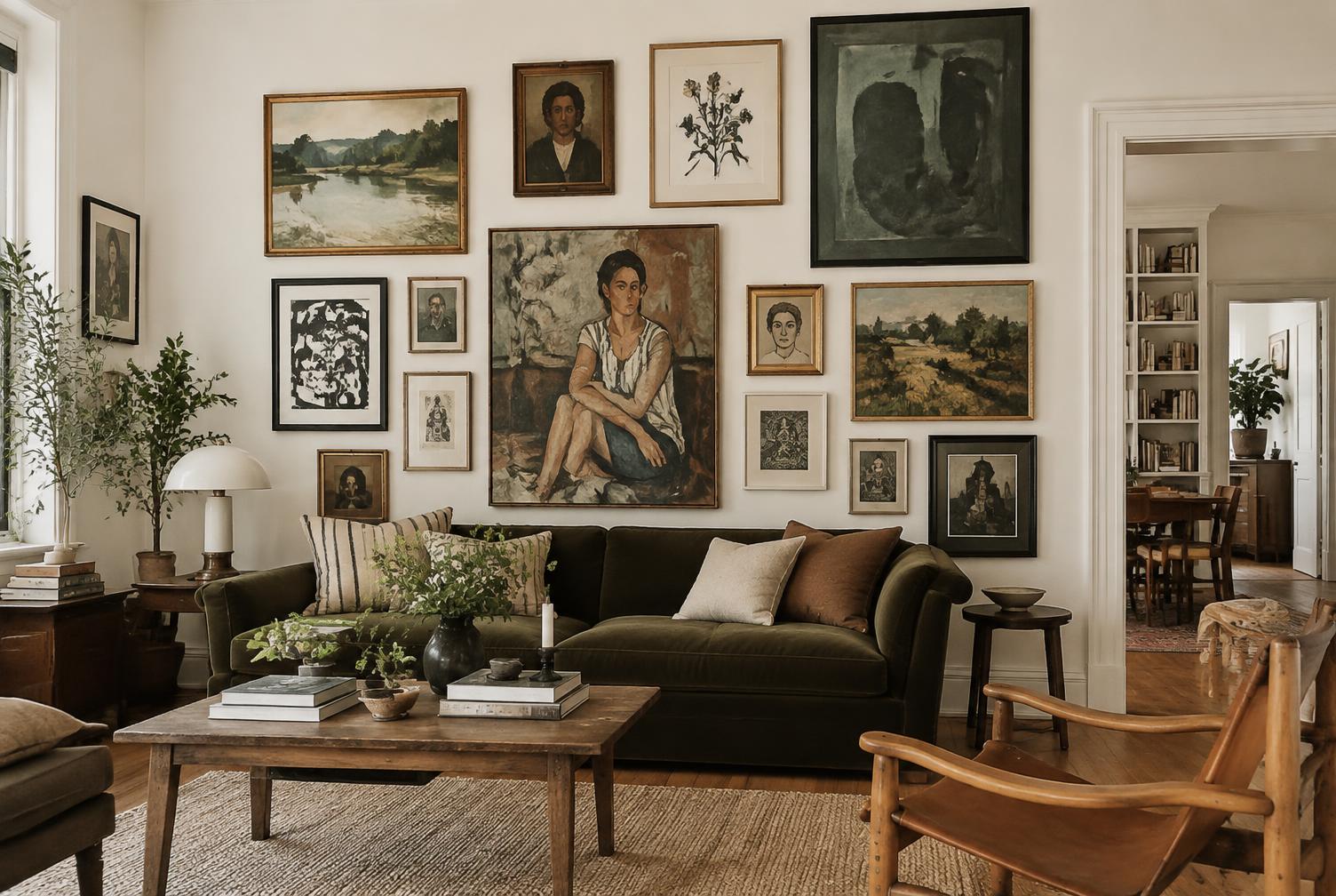 A collector's wall of original works